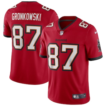 mens nike rob gronkowski red tampa bay buccaneers vapor limi